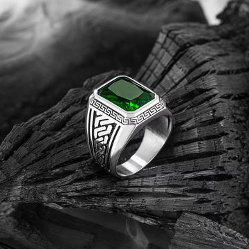 Ancient Greek Mythology - Emerald Men Ring